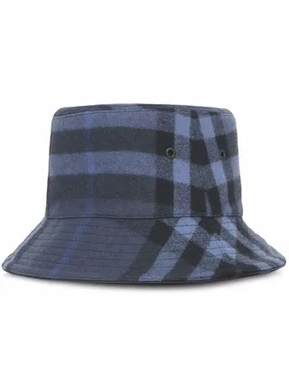 Check Wool-Cashmere Bucket Hat
