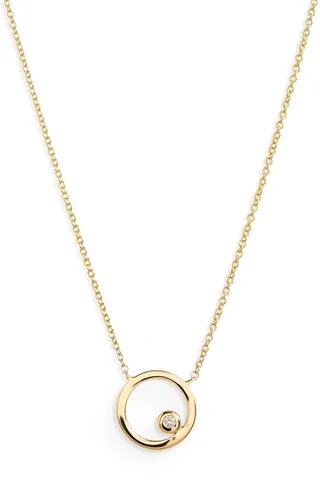 Lulu Jack Diamond Disc Pendant Necklace