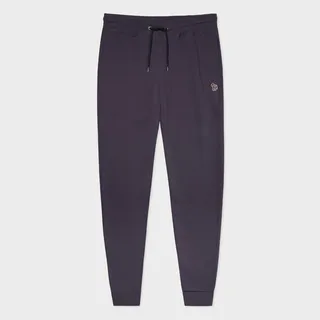 Slim-Fit Dark Purple Zebra Logo Cotton Sweatpants