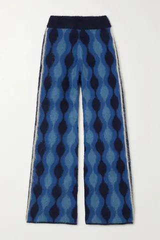 Ahluwalia - Intarsia Knitted Straight-leg Pants - Blue