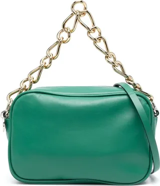 Chain-Link Leather Shoulder Bag