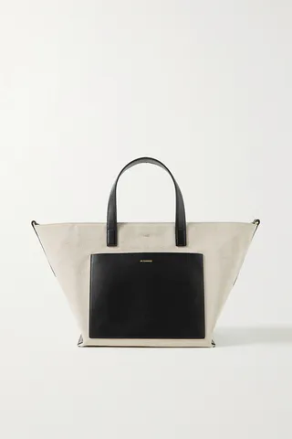 Jil Sander - Wander Small Leather-trimmed Canvas Tote - Neutrals