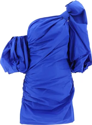 Pinko One-Shoulder Puff Sleeved Mini Dress