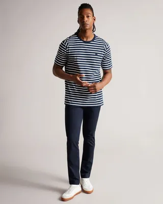 Breton Stripe T Shirt in Navy