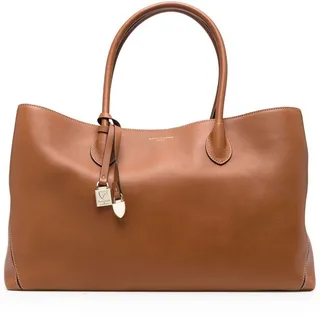 Logo-Print Leather Tote Bag