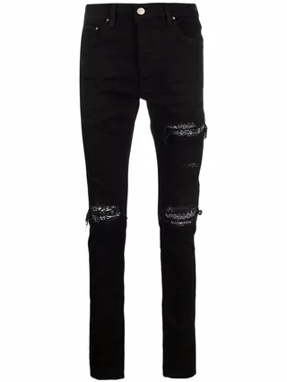 Ripped-Detailing Skinny Jeans