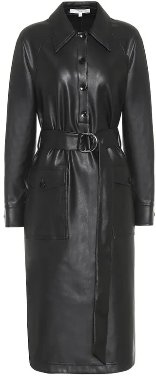 Faux leather midi dress