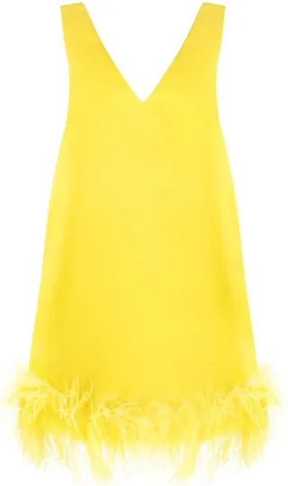 V-neck feather dress