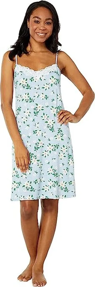Draper James Tanya Nightgown in Gingham Magnolia (Blue Multi) Women's Pajama