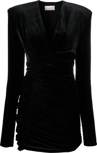 V-neck ruched dress