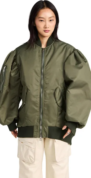 Simone Rocha Oversized Puff Sleeve Bomber Jacket