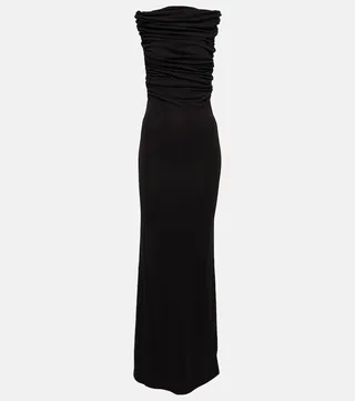 Sculpted ruched maxi dress
