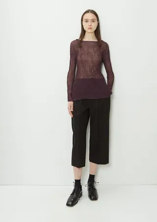 Pedestal Cotton Cropped Pants — Black