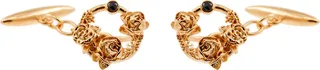 Lee Renee - Black Diamond Rose Halo Cufflinks Rose Gold