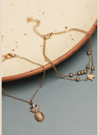 3 Piece Gold Plated Casual Designer Anklet For Women