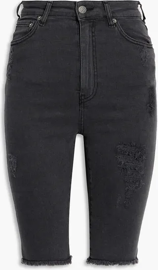 Maya distressed denim shorts