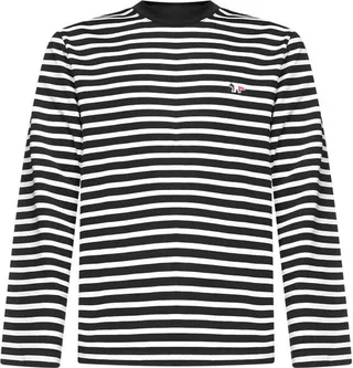 Maison Kitsuné Striped Fox Patch Classic T-Shirt