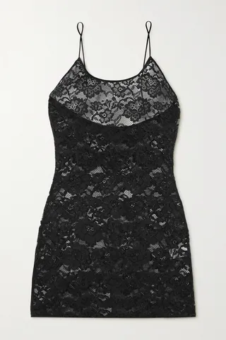 Oséree - O-lover Stretch-lace Chemise - Black