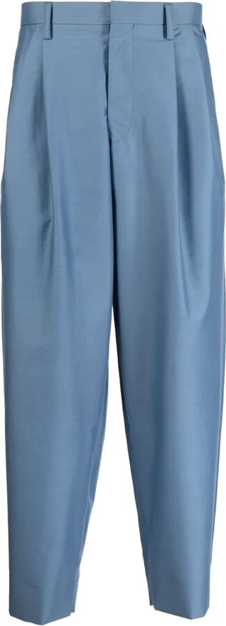 Cropped Tapered-Leg Suit Trousers