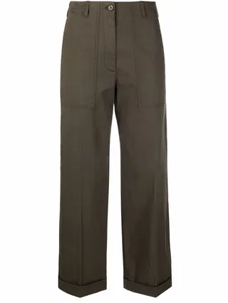Straight-Leg Cropped Chino Trousers