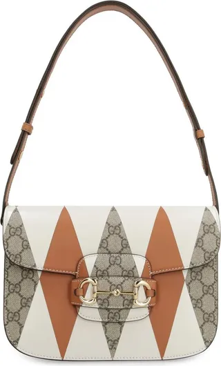 Gucci Horsebit 1955 Geometric Pattern Small Shoulder Bag