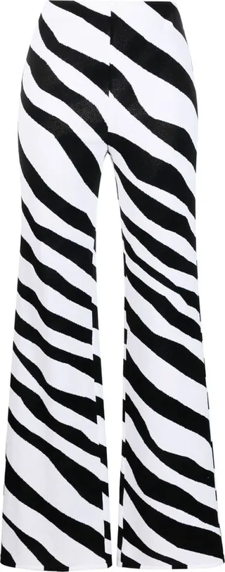 Stripe-Print High-Waisted Trousers