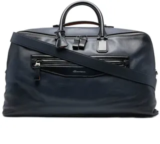 Logo-Debossed Leather Weekend Bag