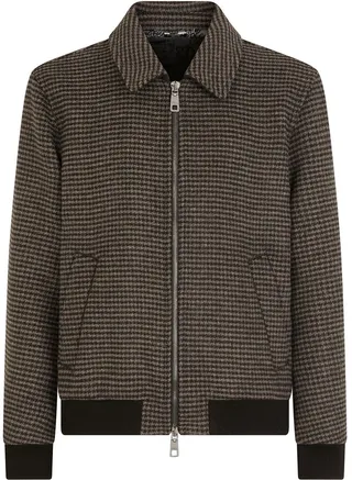 Houndstooth Wool-Blend Jacket