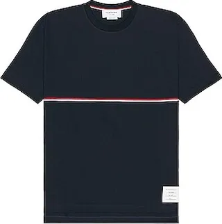 Thom Browne Short Sleeve Tee in Navy