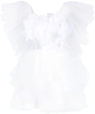 Floral Appliqué Tulle Minidress