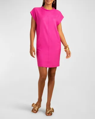 Field Short-Sleeve Shift Mini Dress