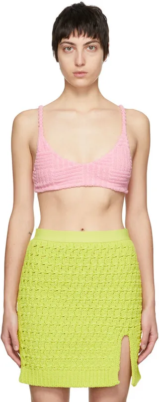 Bottega Veneta Pink Intreccio Towelling Camisole