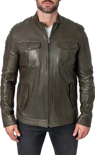 Olive Green Leather Jacket