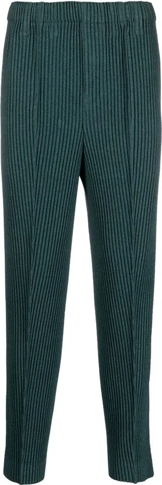 Plissé Straight-Leg Trousers