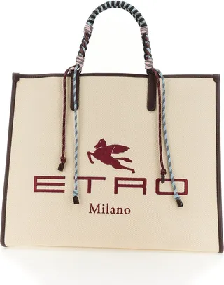 Shopper Bag With Braided Handles