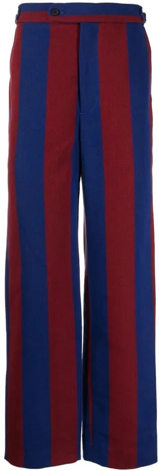 Striped Straight-Leg Trousers