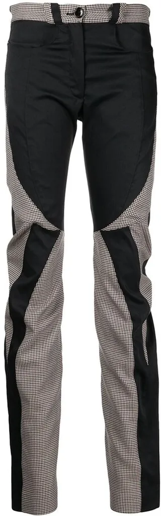 Contrast Panel Straight Leg Trousers