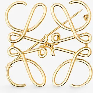 Womens Gold Anagram Brooch