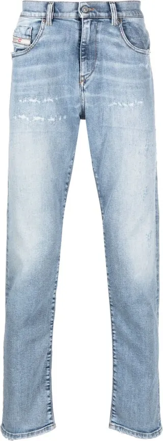 Distress Stretch-Cotton Skinny Jeans