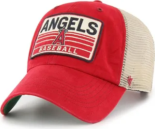 Men's '47 Brand Red Los Angeles Angels Four Stroke Clean Up Trucker Snapback Hat