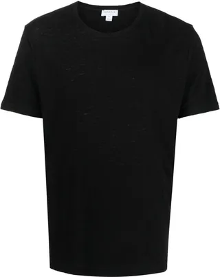 plain cotton-linen T-shirt