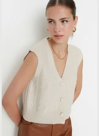 Stone Soft Texture Tricot Sweater TWOAW22BZ0033