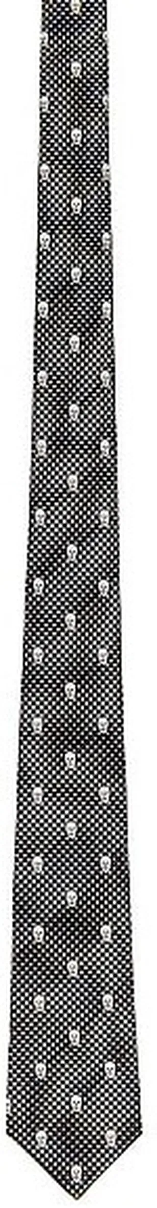 Alexander McQueen Skull Polka Dot Tie in Black