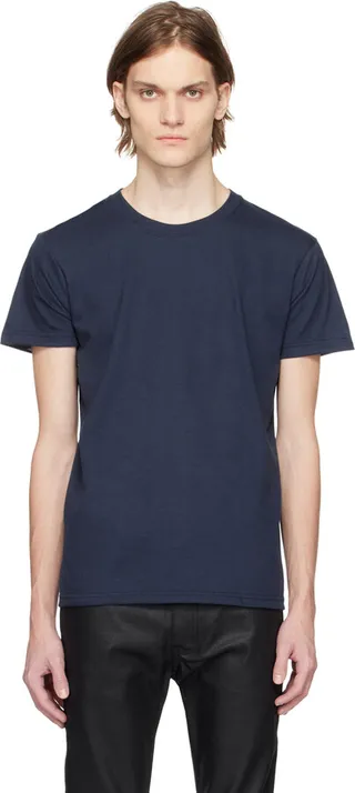 Naked & Famous Denim Navy Circular T-Shirt