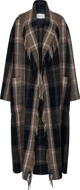 Women's Checked Comfort Wool-Blend Cape