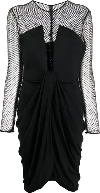 Draped Mesh Dress