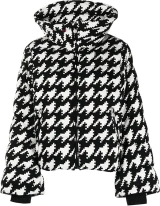 Houndstooth-Print Padded Jacket