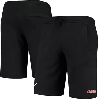 Men's Nike Black Ole Miss Rebels College Primary Logo Club Fleece Shorts