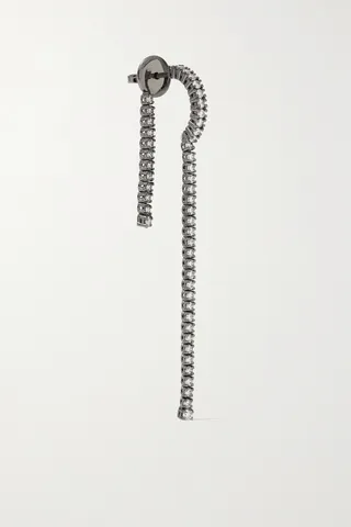 Delfina Delettrez - 18-karat Blackened Gold Diamond Single Earring - One size