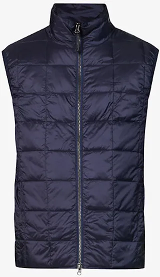 ens Navy High-neck Quilted Shell Gilet